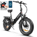 Black Color 20 Inch Fat Tire Folding Electric Bike, 48V Battery