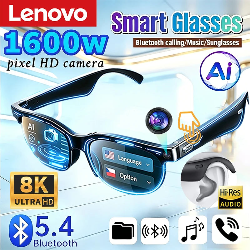Smart AI Translator Bluetooth Glasses With Music Audio