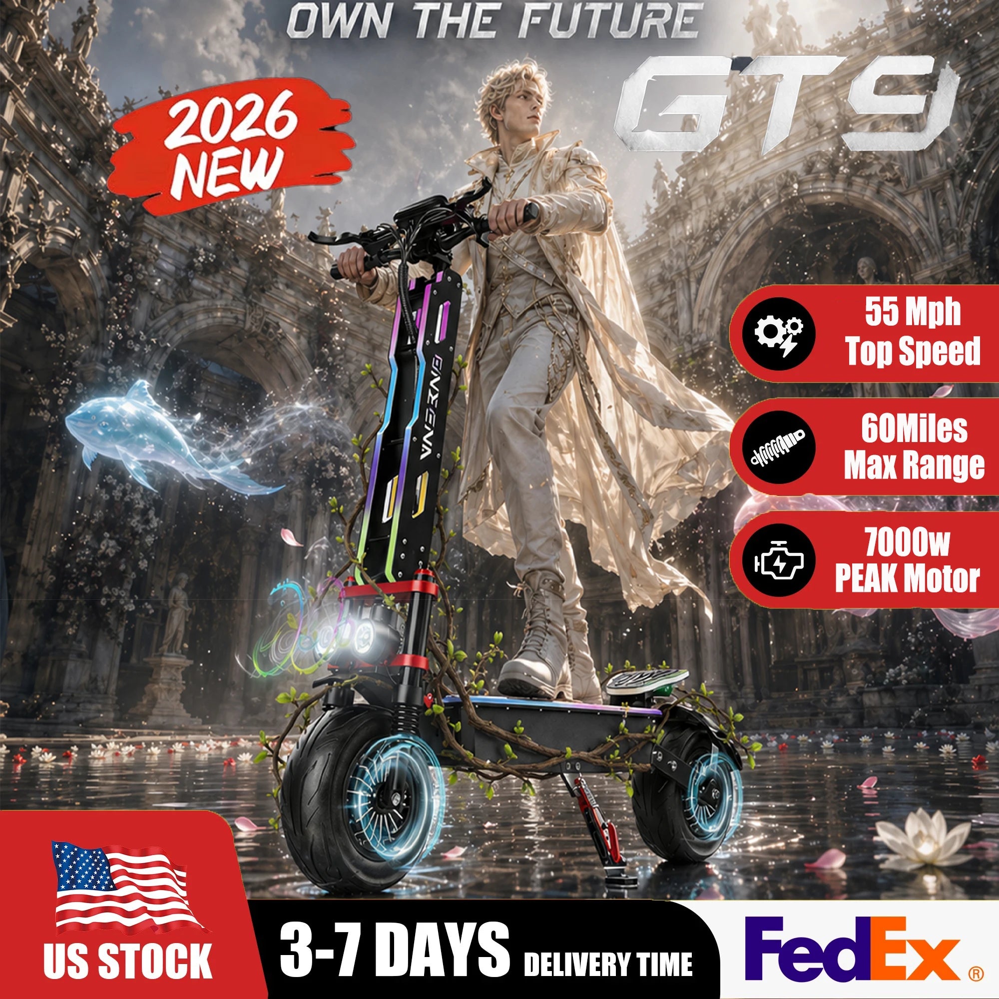 Adult Dual Motor Electric Scooter 55 MPH Long-Range