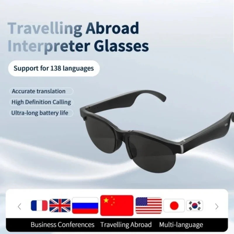 Smart AI Translator Bluetooth Glasses With Music Audio