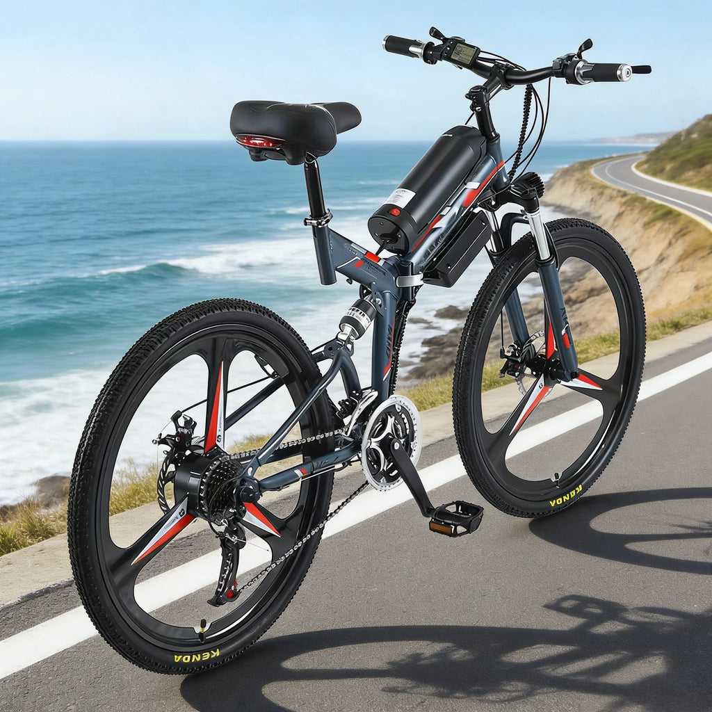 black-500W-48V-10AH Color Folding 26-Inch Electric Mountain Bike – 500W Motor, 48V Battery