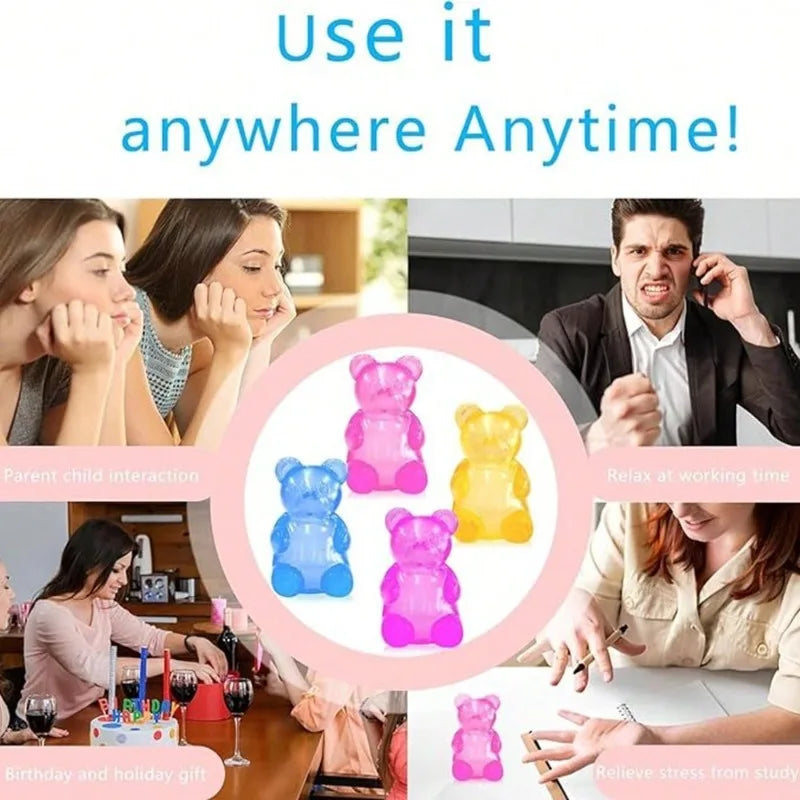 Soft Gummy Bear Fidget Toy TPR Sensory Stress Reliever